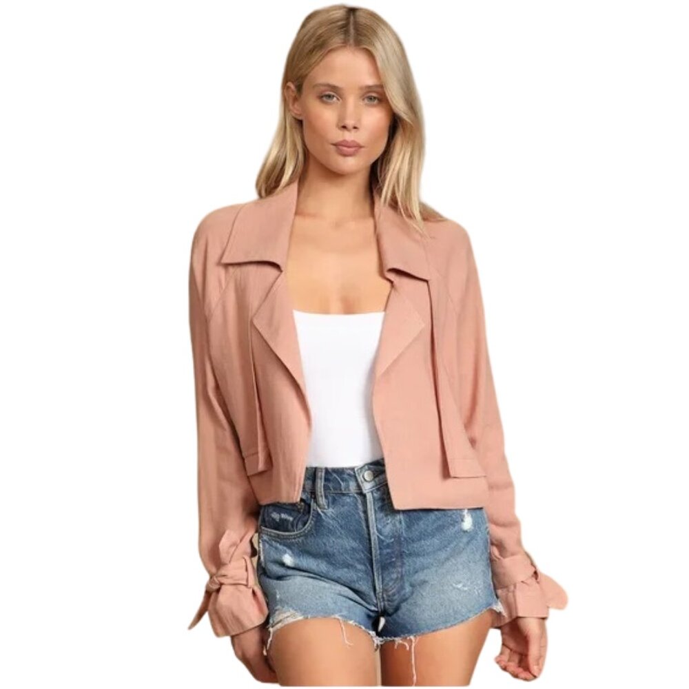 Lulus Positively Chic Mauve Cropped Blazer‎ Size M